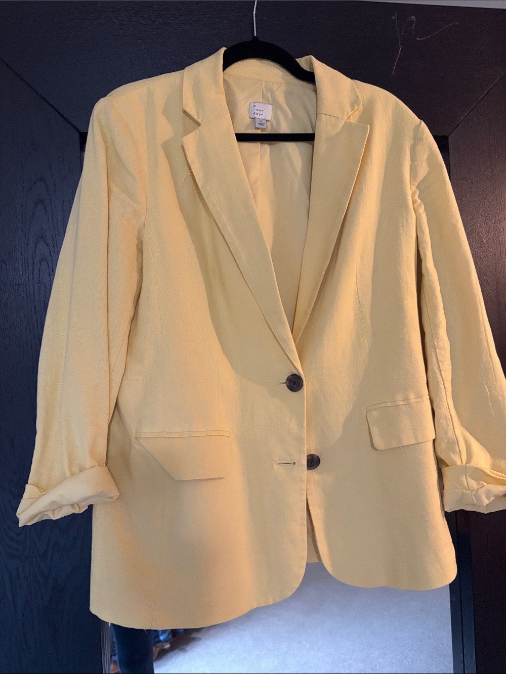a new day Yellow Single-Breasted Relaxed Blazer